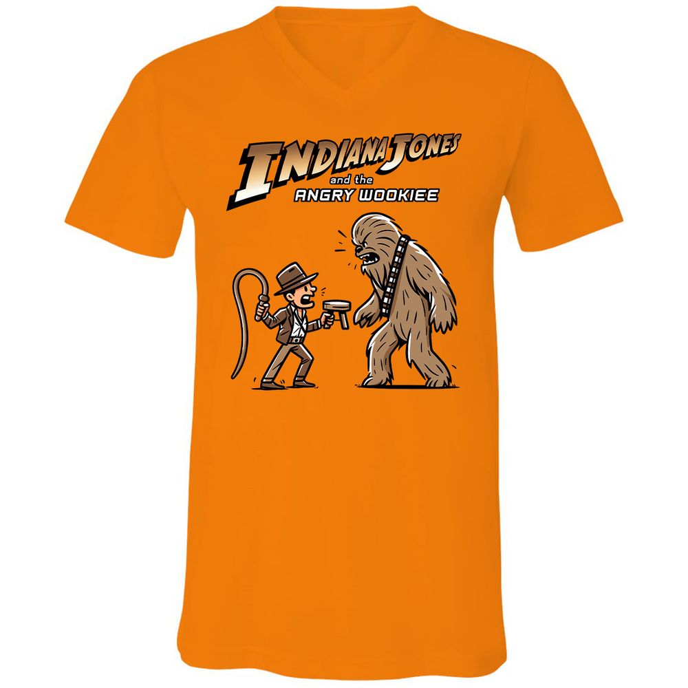 Unisex V-Neck T-Shirt - QVWAJES3 - Orange - 11