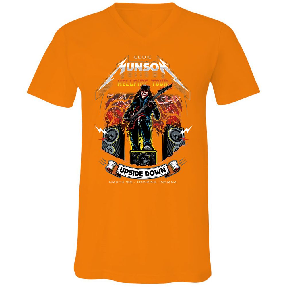 Unisex V-Neck T-Shirt - DTUK2314 - Orange - 11