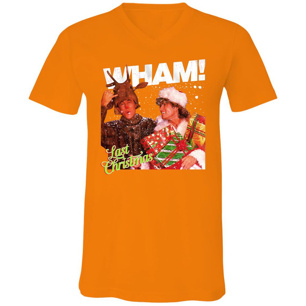 Unisex V-Neck T-Shirt - HF4KKP13 - Orange - 11