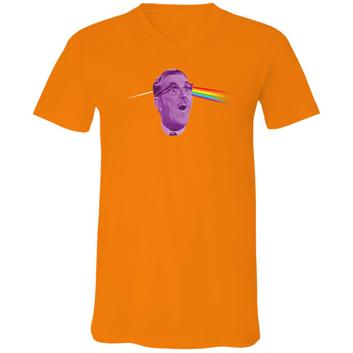 Unisex V-Neck T-Shirt - 53LPEUDW - Orange - 11