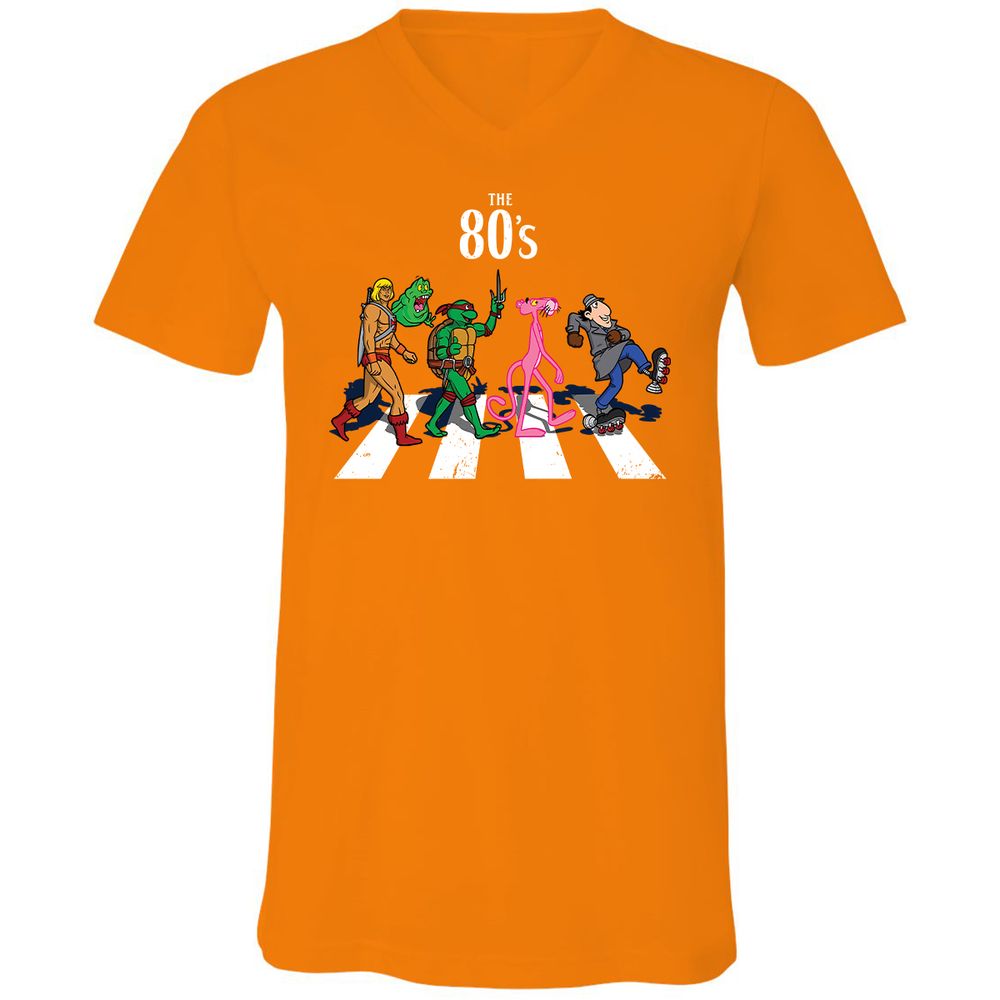 Unisex V-Neck T-Shirt - 42UGYXSZ - Orange - 11