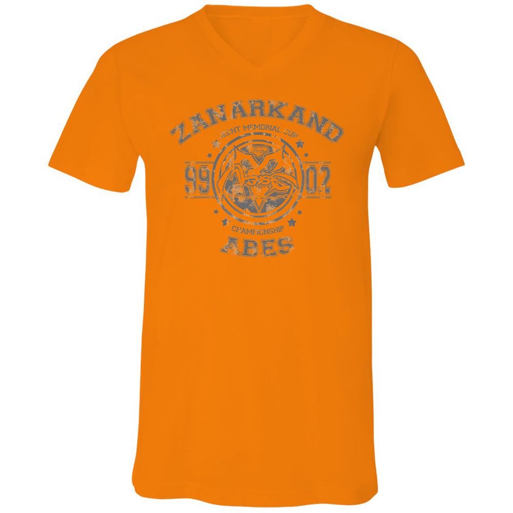 Unisex V-Neck T-Shirt - KBQXRZTL - Orange - 11