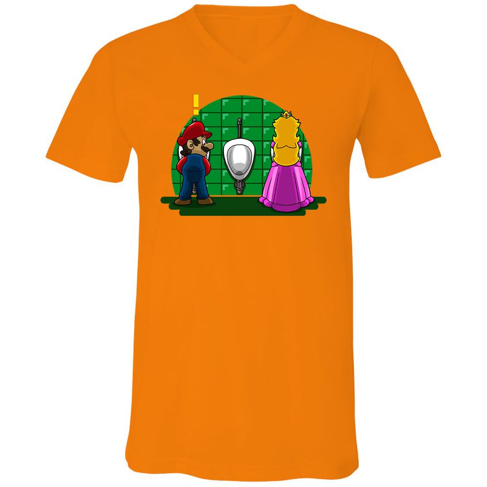 Unisex V-Neck T-Shirt - SSHLUPAG - Orange - 11