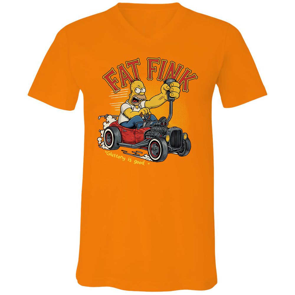 Unisex V-Neck T-Shirt - 6KG9UAWK - Orange - 11