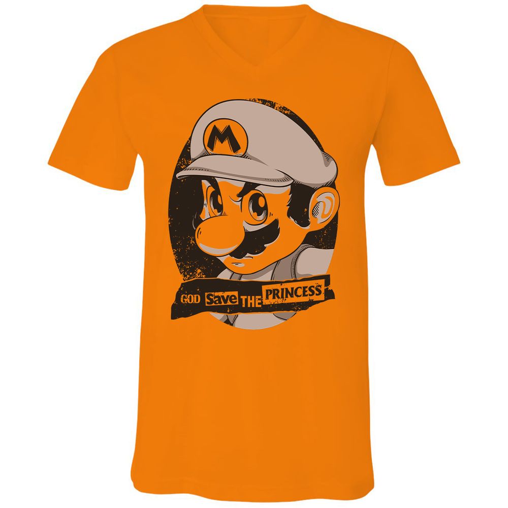 Unisex V-Neck T-Shirt - 8YQNG3G3 - Orange - 11