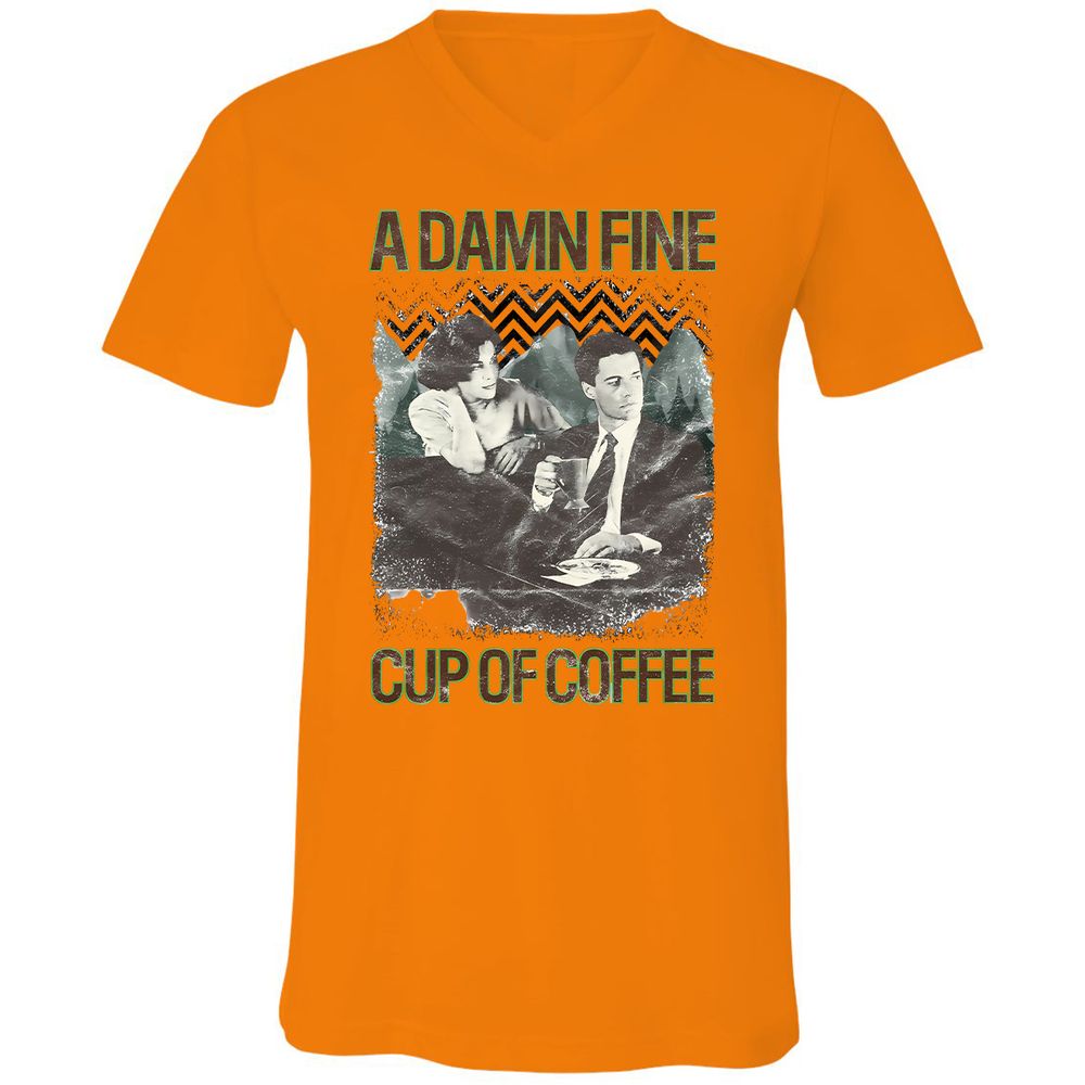 Unisex V-Neck T-Shirt - NFF1TDD7 - Orange - 11
