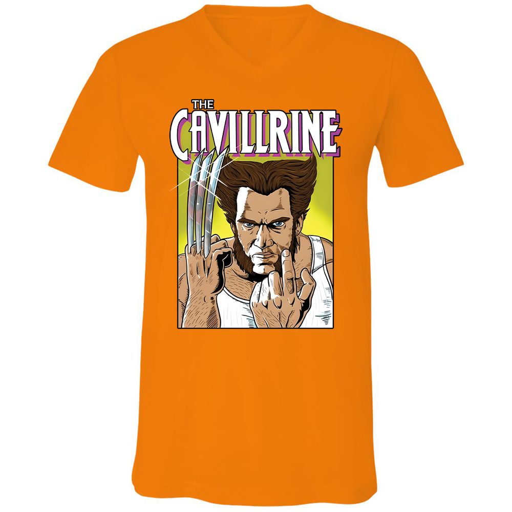 Unisex V-Neck T-Shirt - PUMNFWYX - Orange - 11