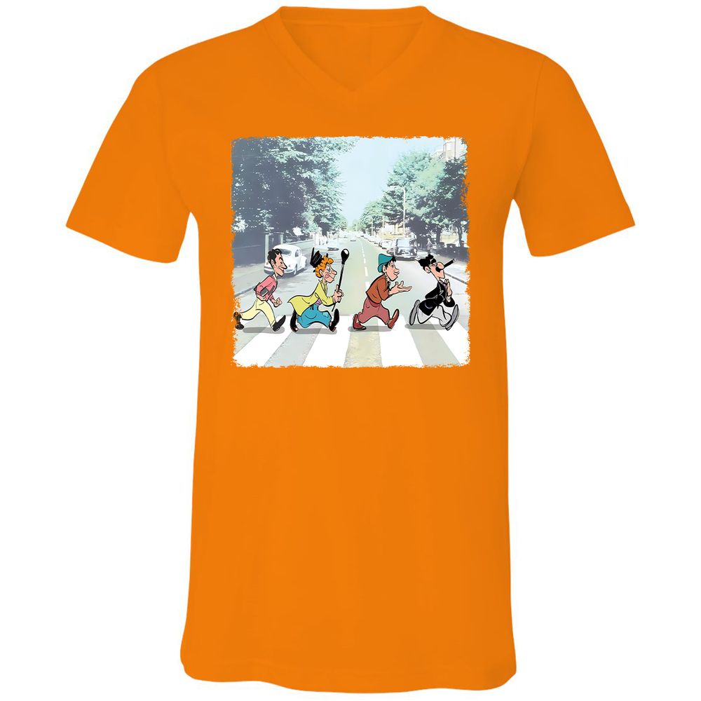 Unisex V-Neck T-Shirt - QHCA25TH - Orange - 11