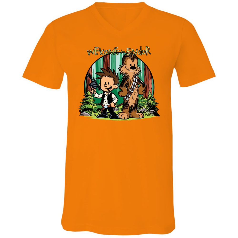 Unisex V-Neck T-Shirt - TDYCHCQ2 - Orange - 11