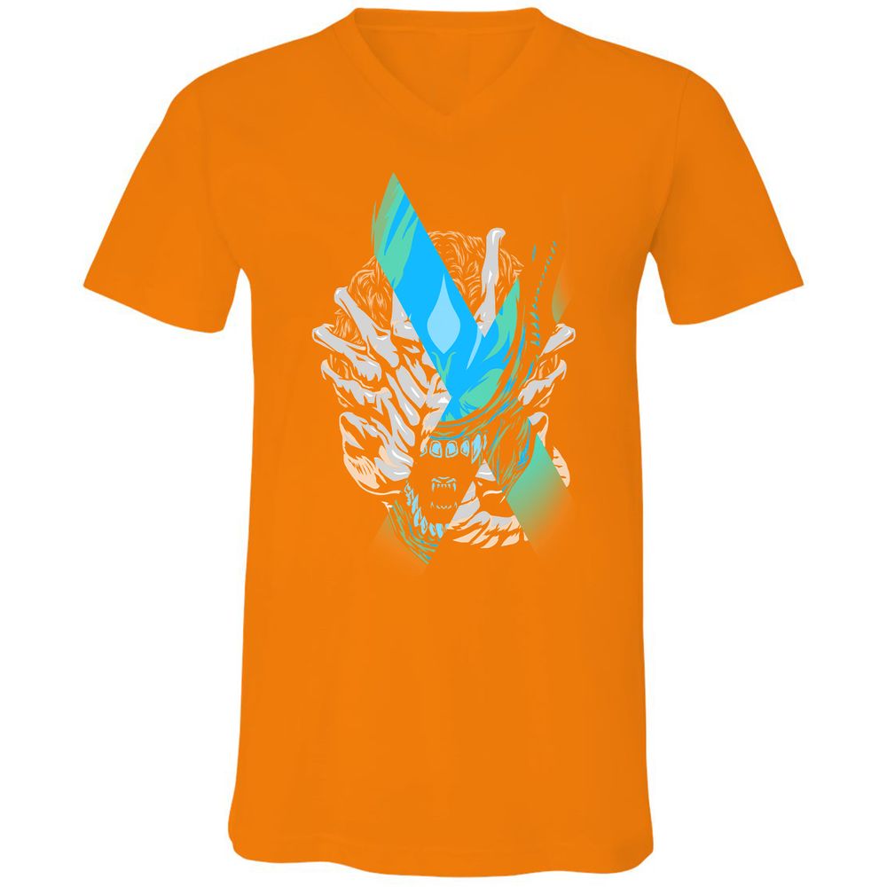Unisex V-Neck T-Shirt - X6XW7949 - Orange - 11