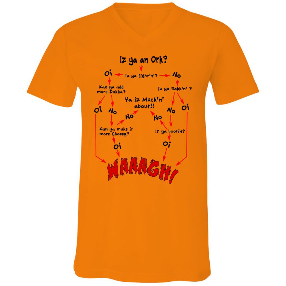 Unisex V-Neck T-Shirt - VUT9GJ9C - Orange - 11