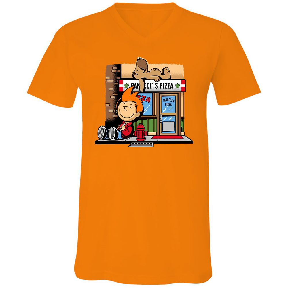 Unisex V-Neck T-Shirt - UCC41M6Y - Orange - 11