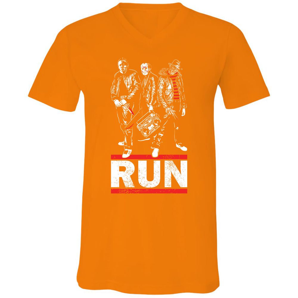 Unisex V-Neck T-Shirt - WPXJQB6R - Orange - 11