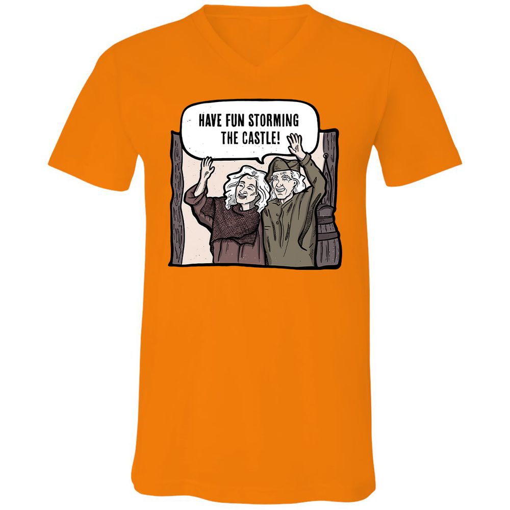 Unisex V-Neck T-Shirt - 9MGECZKQ - Orange - 11