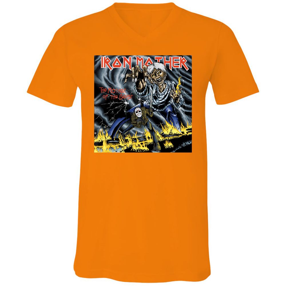 Unisex V-Neck T-Shirt - ZGKGPL7P - Orange - 11