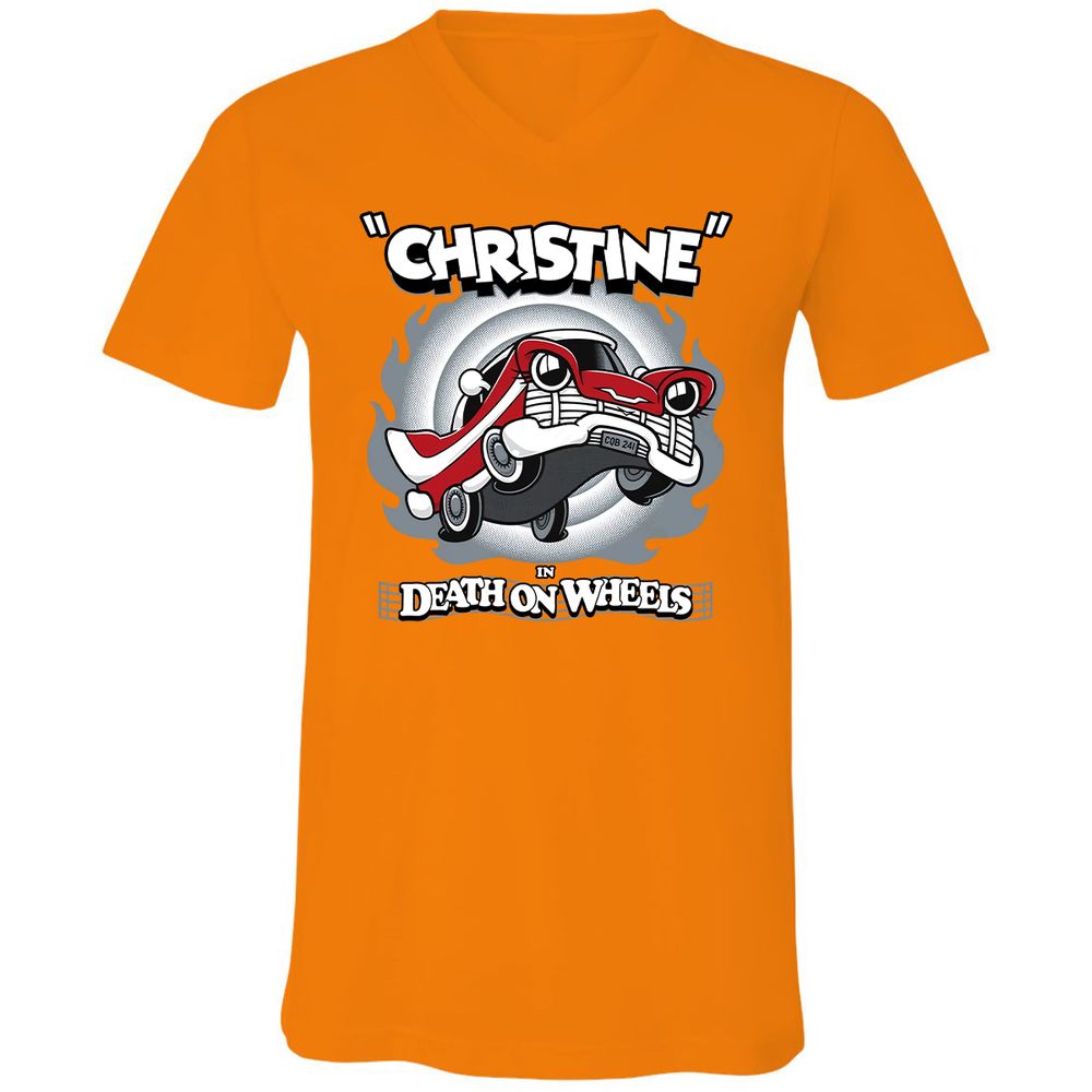 Unisex V-Neck T-Shirt - HTDZKFAT - Orange - 11