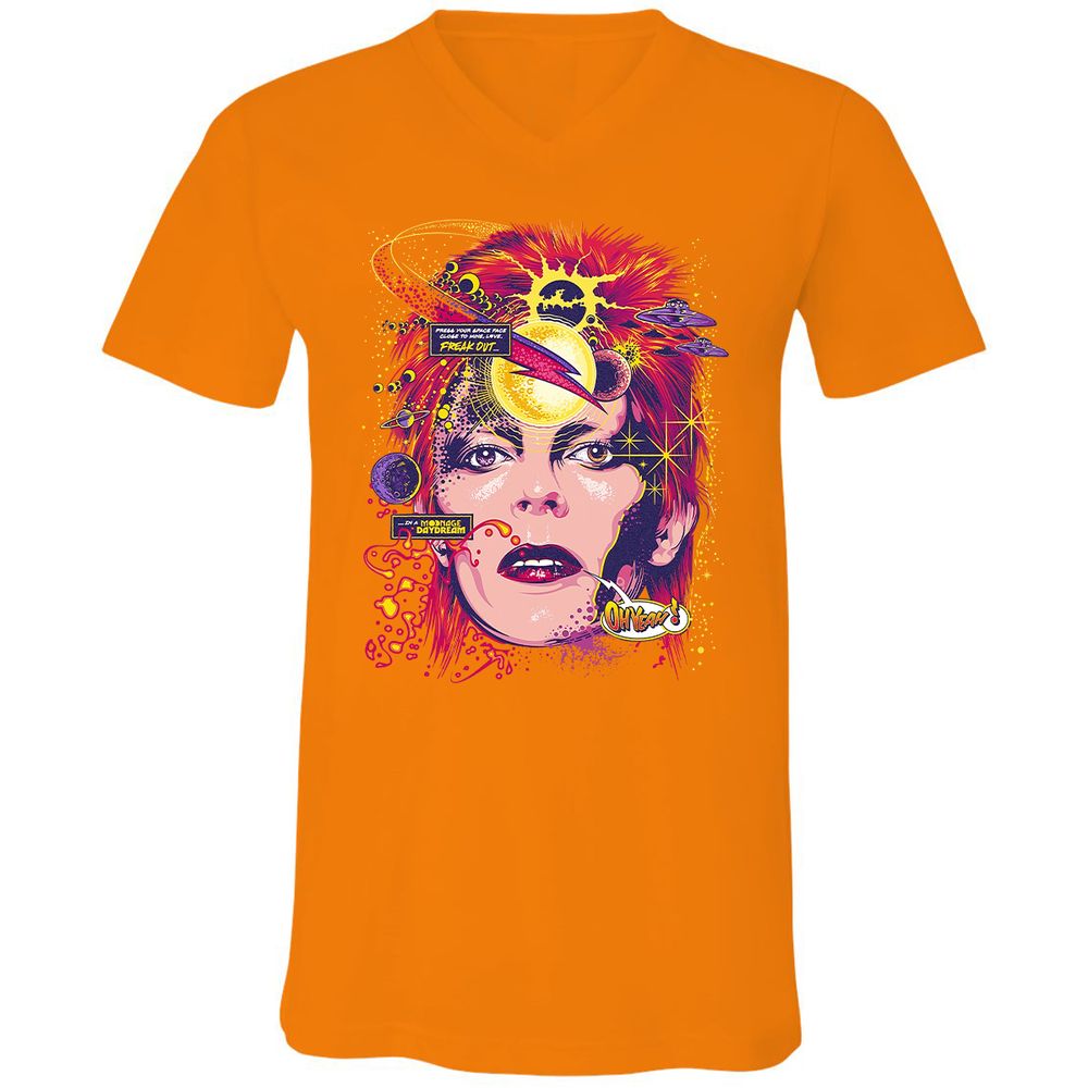 Unisex V-Neck T-Shirt - GLHNL2MK - Orange - 11
