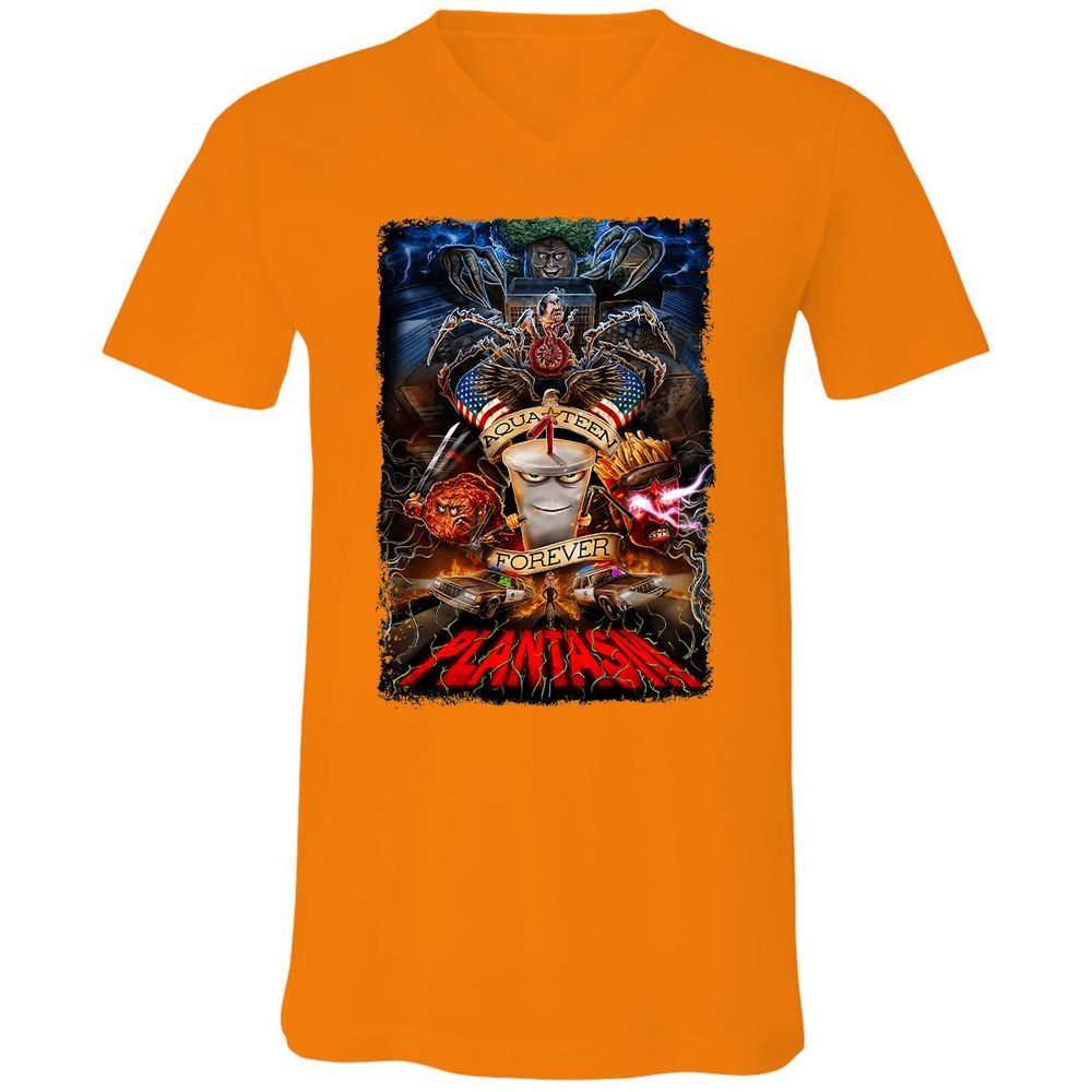 Unisex V-Neck T-Shirt - 76MN11L4 - Orange - 11