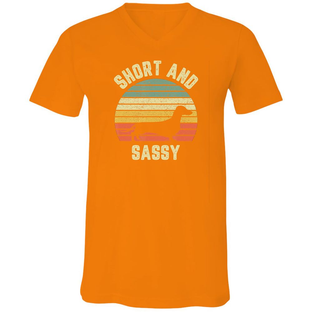Unisex V-Neck T-Shirt - XU1HRA42 - Orange - 11