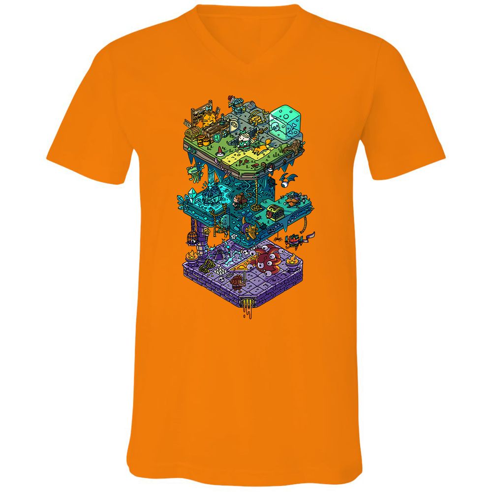 Unisex V-Neck T-Shirt - 5DHA3NEM - Orange - 11