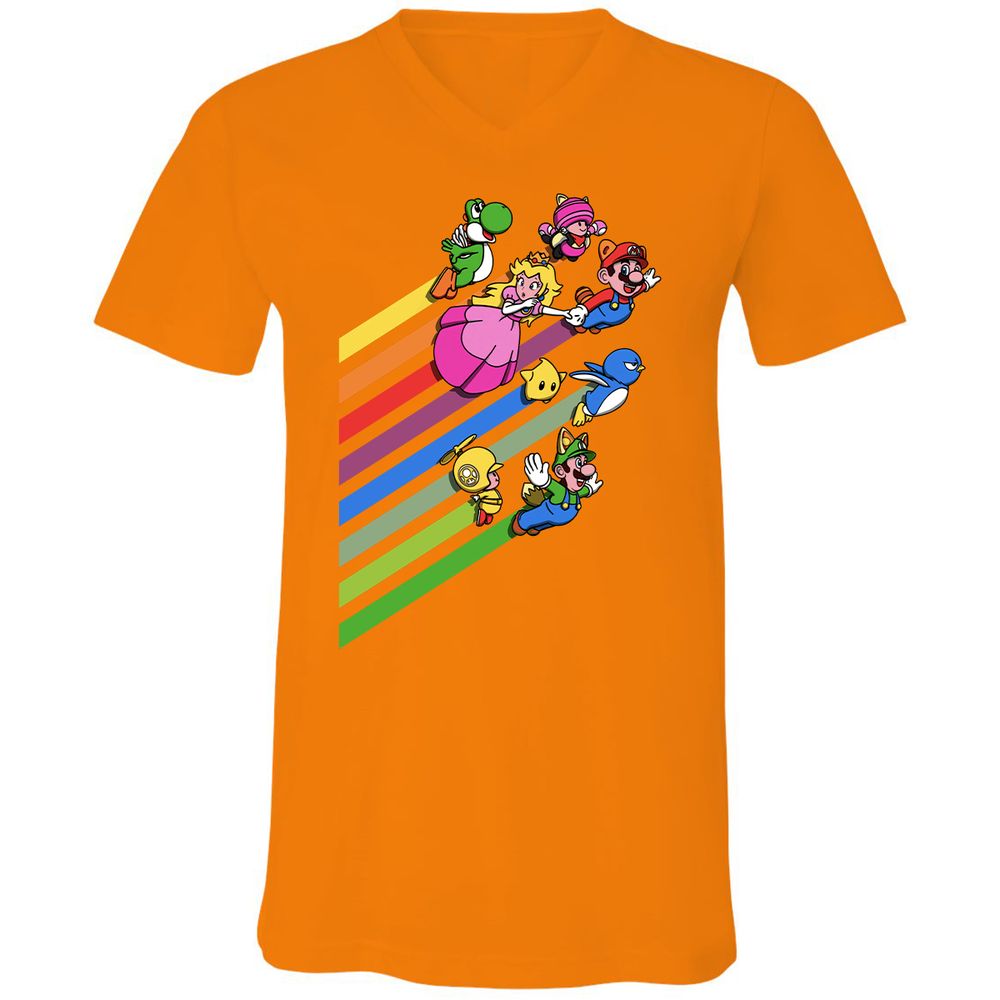 Unisex V-Neck T-Shirt - 87BABBB8 - Orange - 11