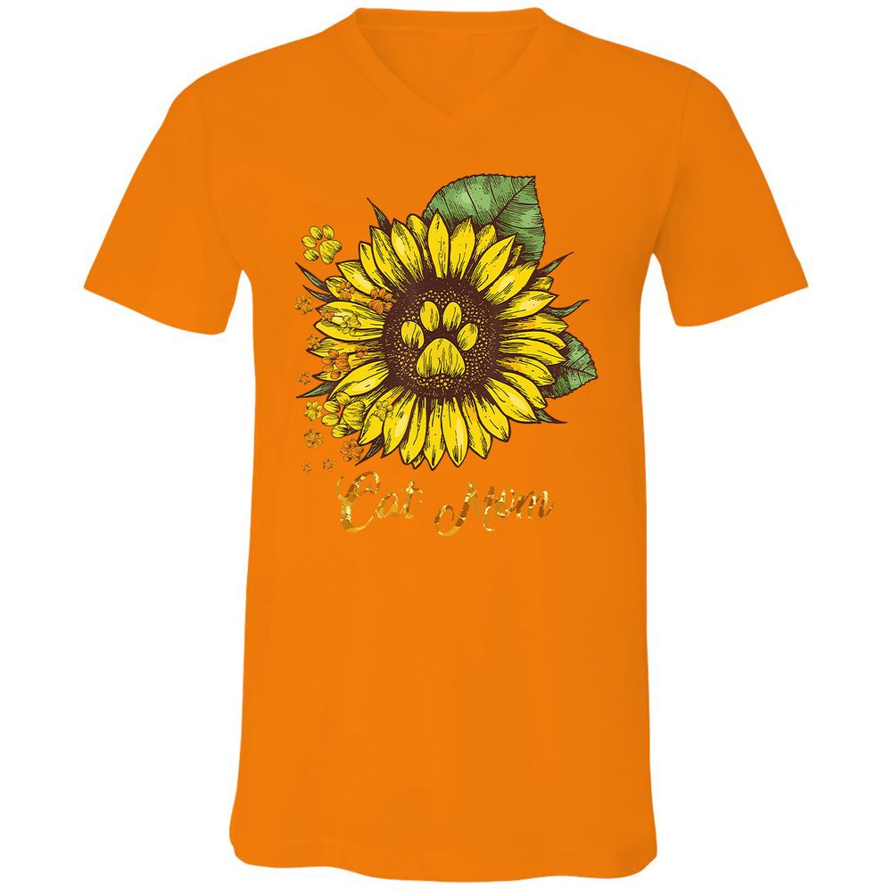 Unisex V-Neck T-Shirt - UUFEKDES - Orange - 11
