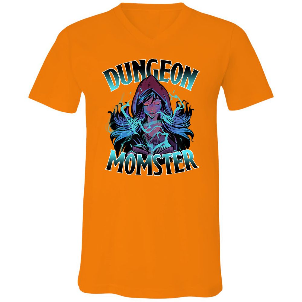 Unisex V-Neck T-Shirt - U9Q5MYSR - Orange - 11