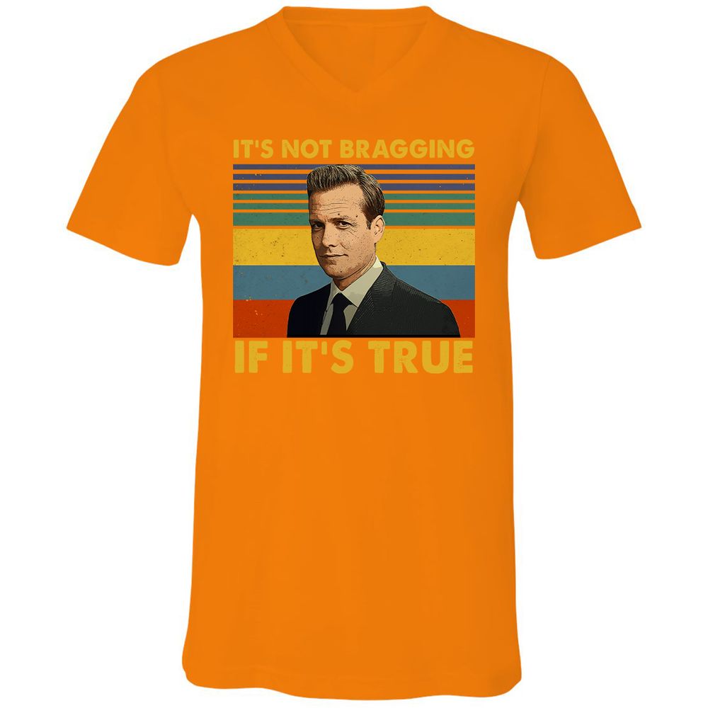 Unisex V-Neck T-Shirt - QEK4Q4G7 - Orange - 11