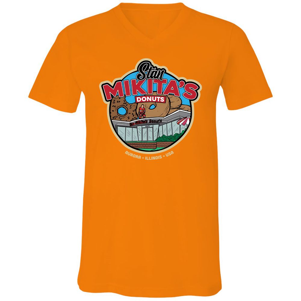 Unisex V-Neck T-Shirt - F7Z14CYV - Orange - 11