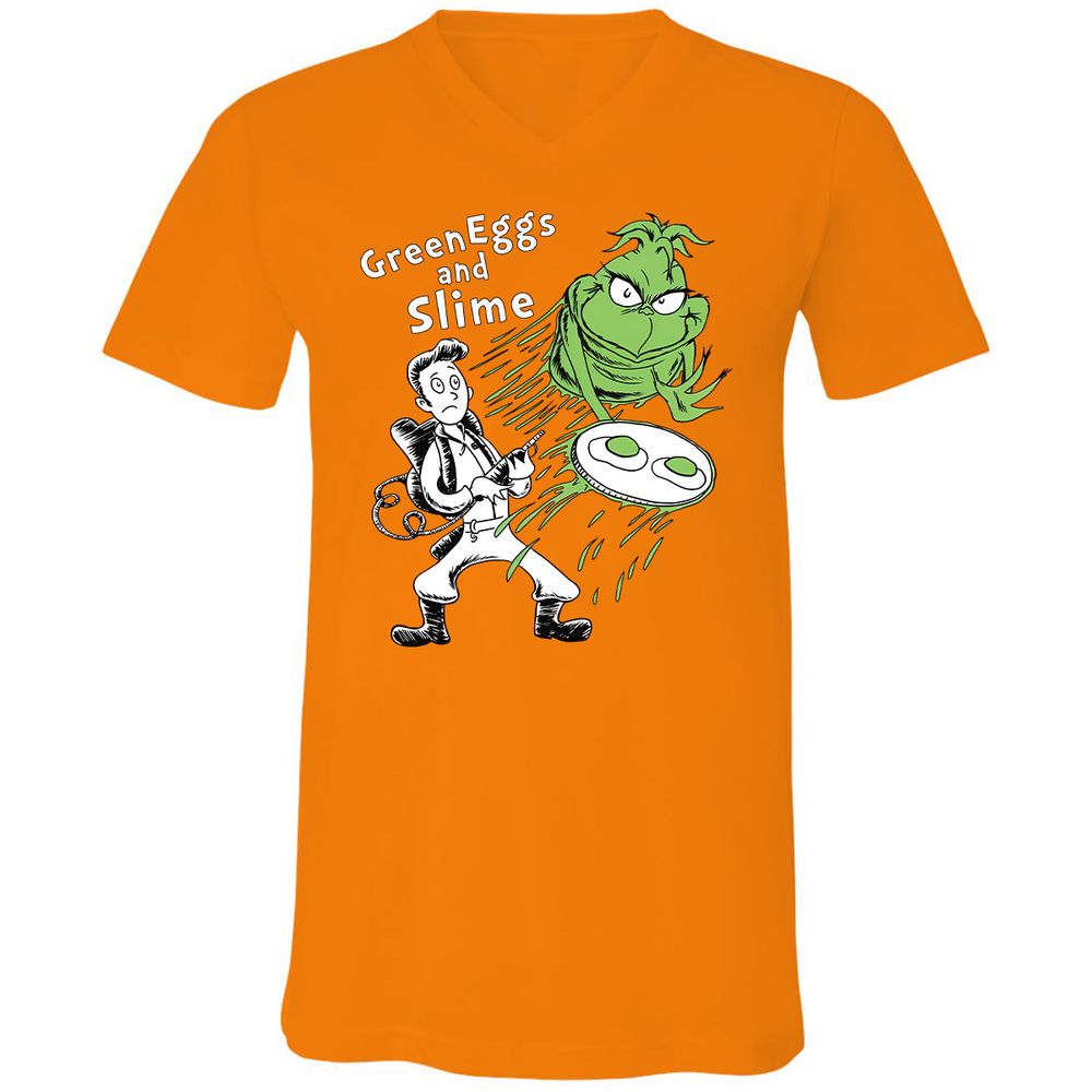 Unisex V-Neck T-Shirt - JVRZ6NN8 - Orange - 11