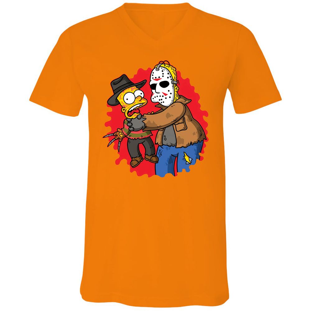 Unisex V-Neck T-Shirt - HCZ94N56 - Orange - 11