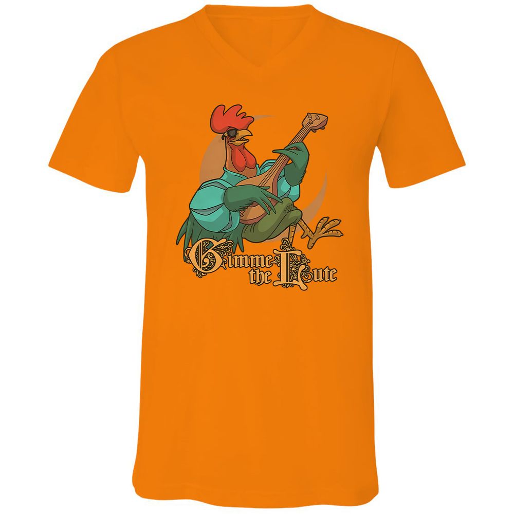 Unisex V-Neck T-Shirt - 6M3M9VZ9 - Orange - 11