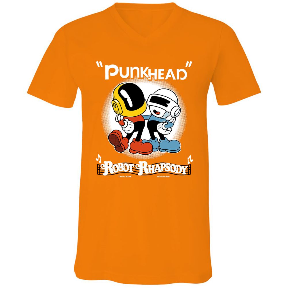 Unisex V-Neck T-Shirt - 4U1AL3HQ - Orange - 11