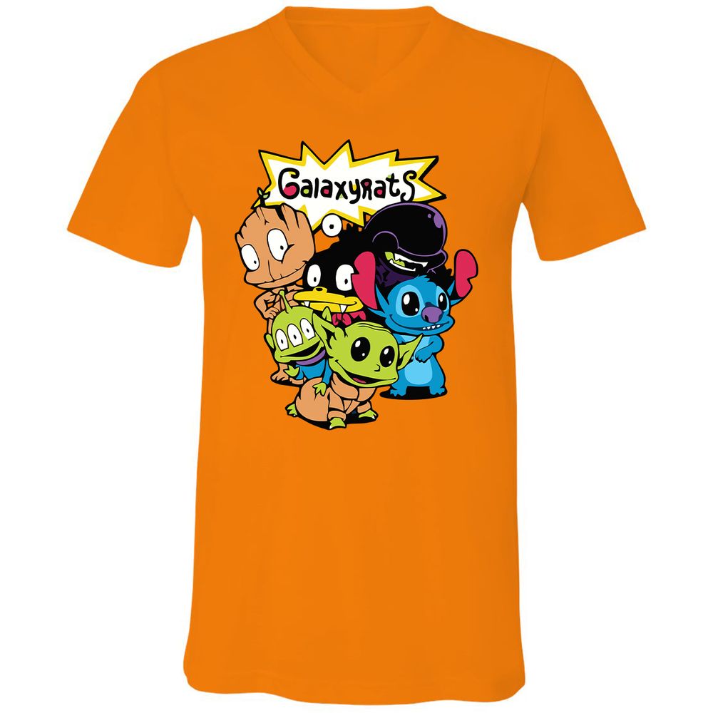 Unisex V-Neck T-Shirt - 89A7M179 - Orange - 11
