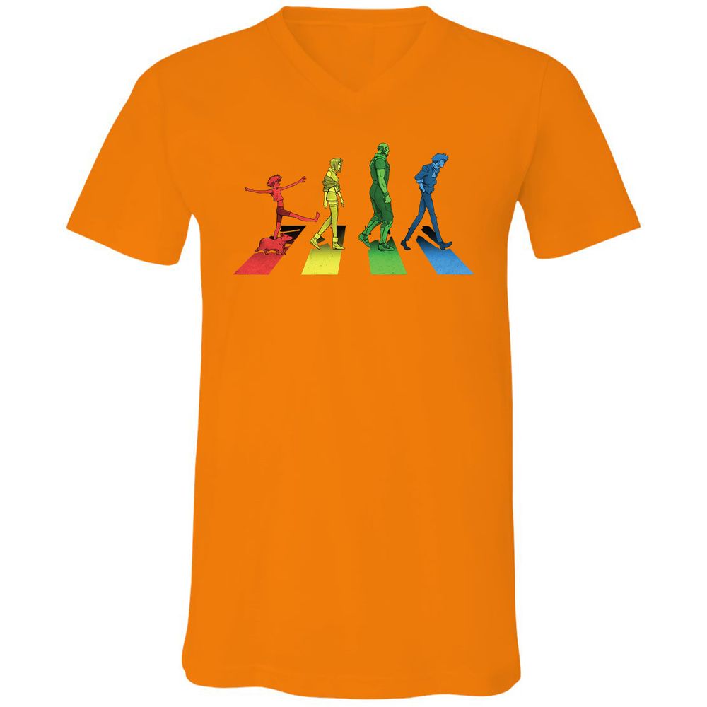 Unisex V-Neck T-Shirt - C8XSECXU - Orange - 11