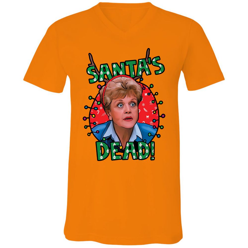 Unisex V-Neck T-Shirt - 38XM4TDT - Orange - 11