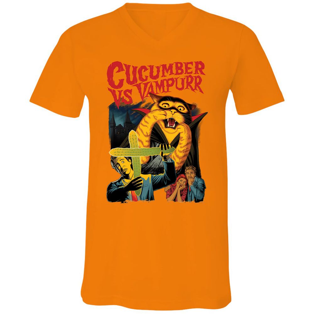 Unisex V-Neck T-Shirt - 3GF5JTE6 - Orange - 11