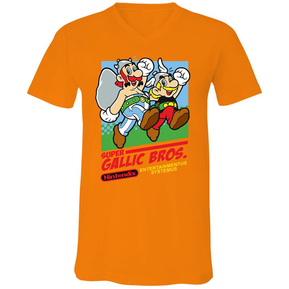 Unisex V-Neck T-Shirt - C4M589FP - Orange - 11