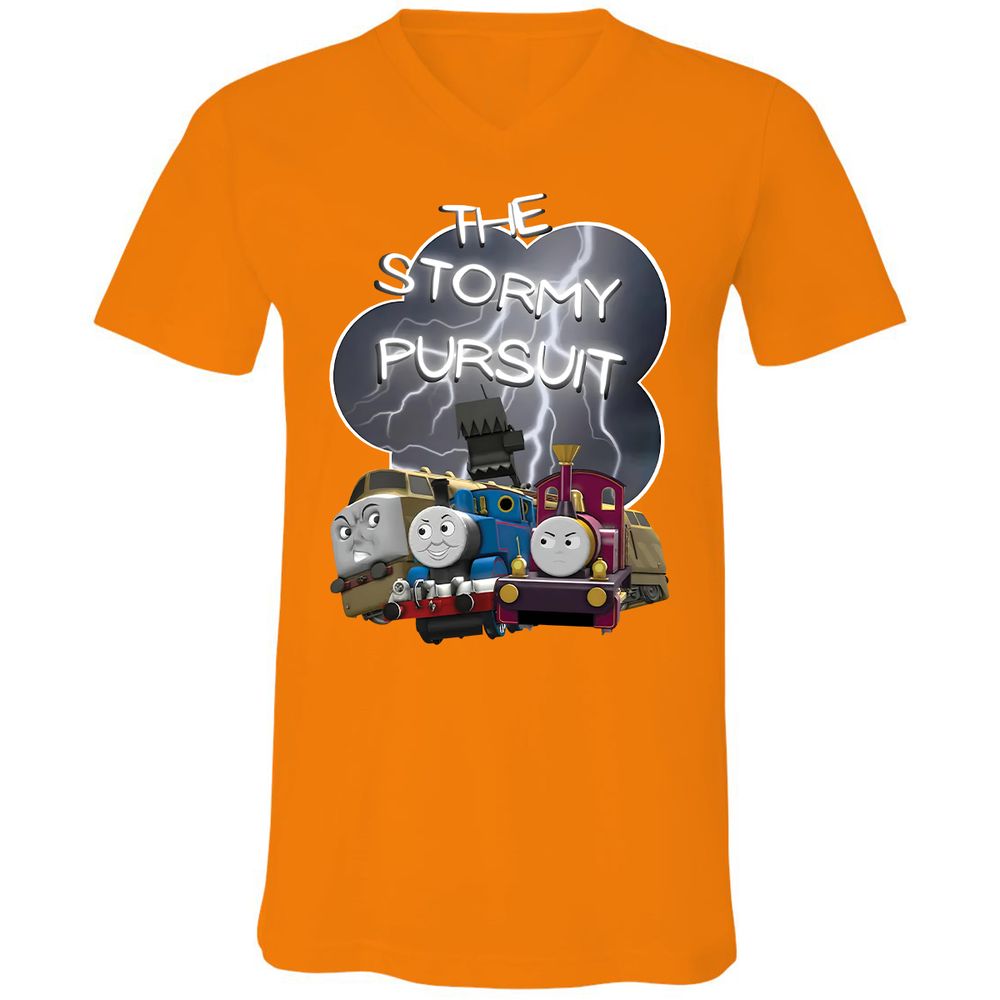 Unisex V-Neck T-Shirt - 465VYU2L - Orange - 11