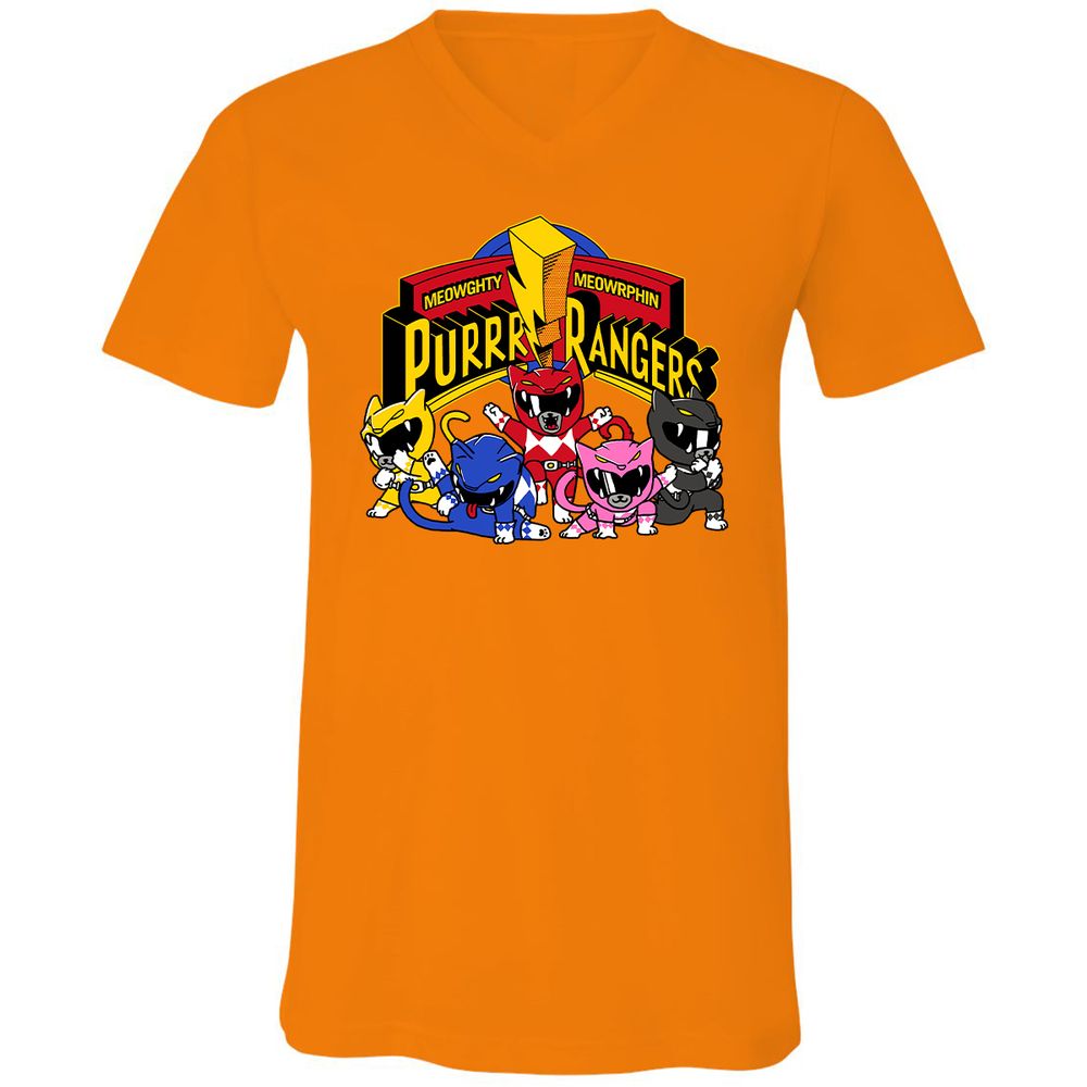 Unisex V-Neck T-Shirt - ZK27NSMQ - Orange - 11