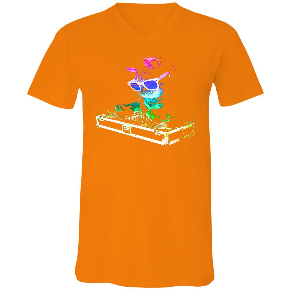 Unisex V-Neck T-Shirt - VY61PJTJ - Orange - 11