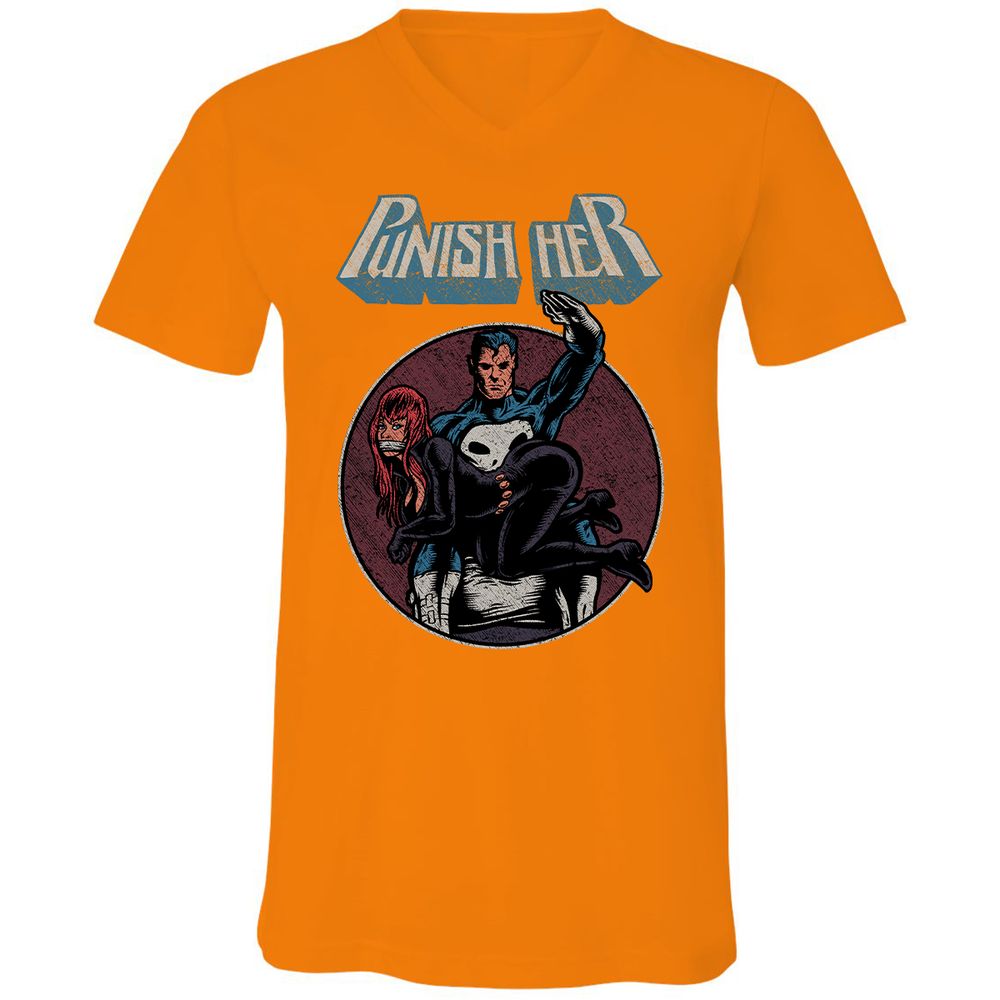 Unisex V-Neck T-Shirt - VGLEKTQB - Orange - 11