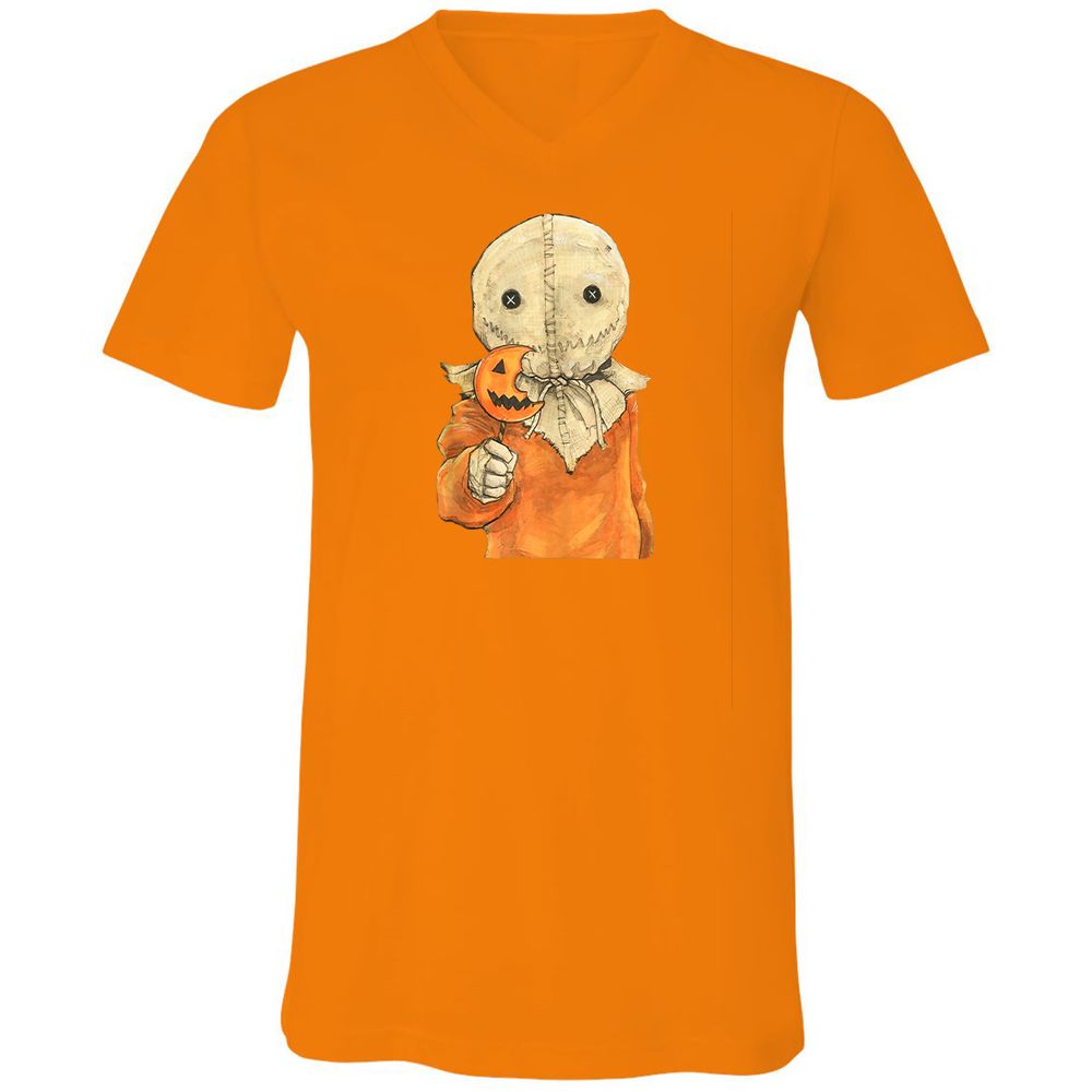 Unisex V-Neck T-Shirt - VNUSNG8E - Orange - 11