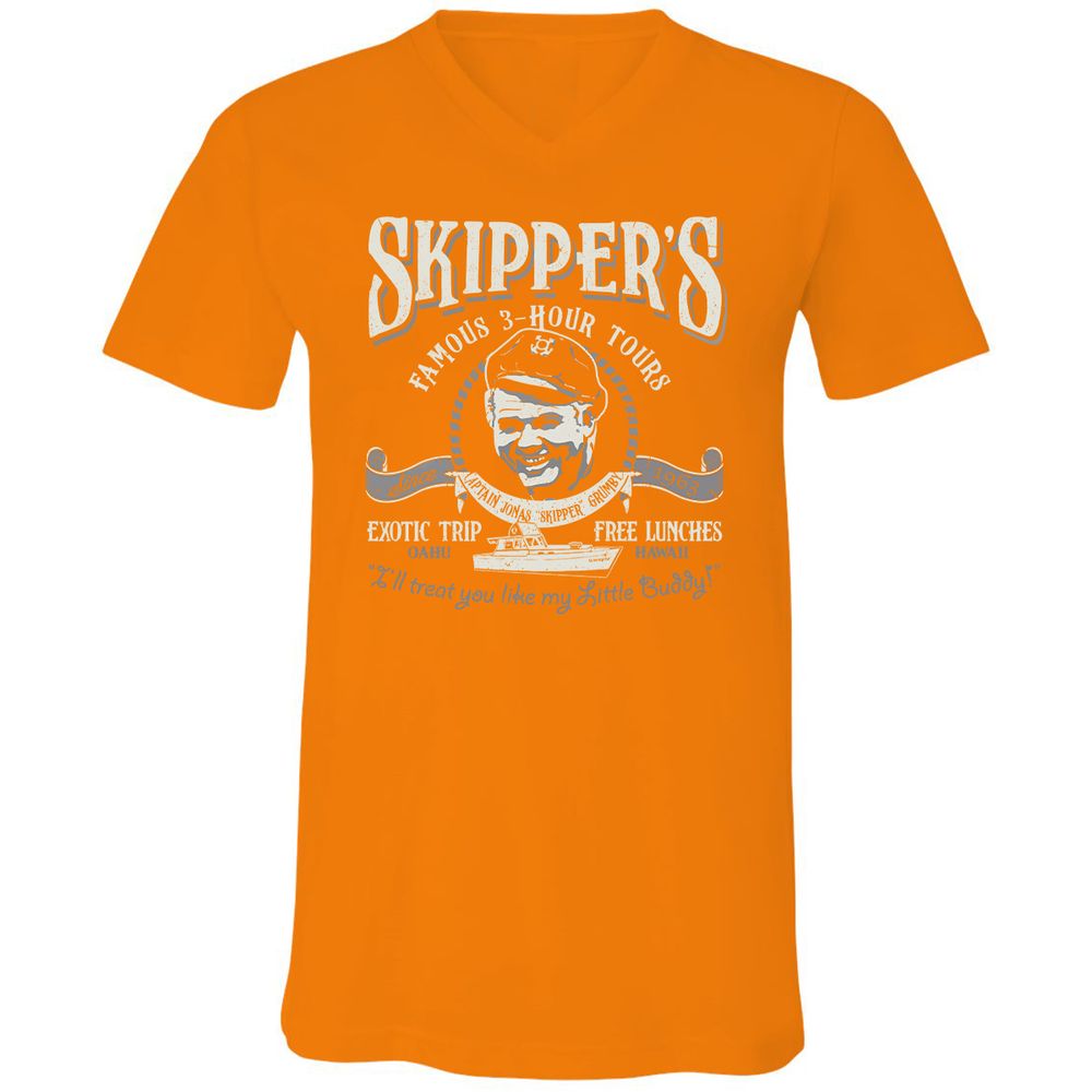 Unisex V-Neck T-Shirt - J5RN1BFE - Orange - 11