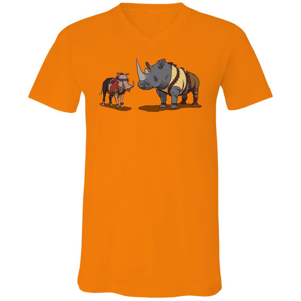 Unisex V-Neck T-Shirt - ZMWGJ2S7 - Orange - 11