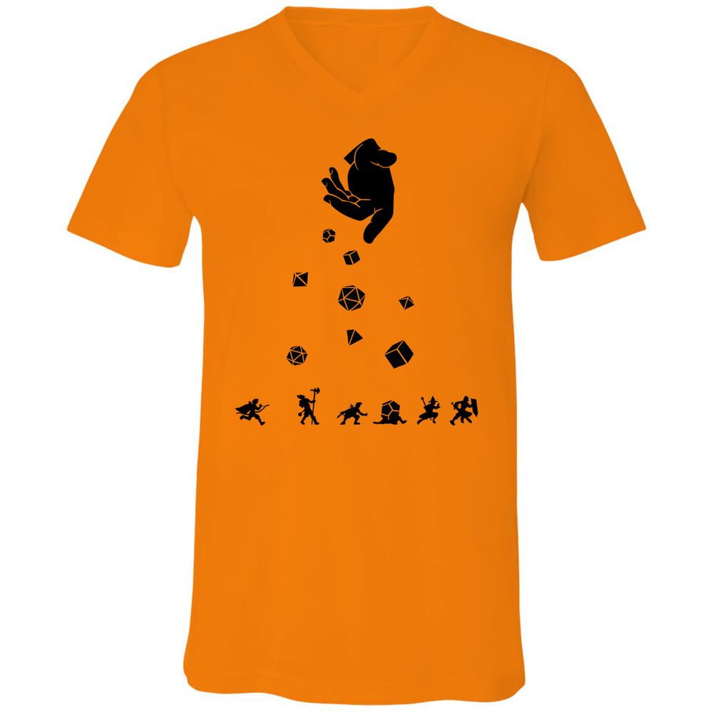 Unisex V-Neck T-Shirt - WXWGK7HJ - Orange - 11