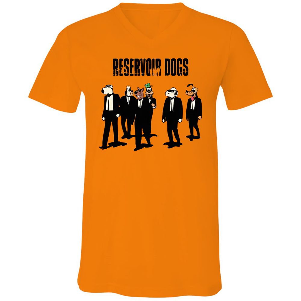 Unisex V-Neck T-Shirt - 419XYVNL - Orange - 11