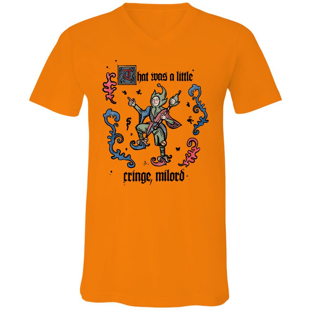 Unisex V-Neck T-Shirt - 8Y647KF7 - Orange - 11