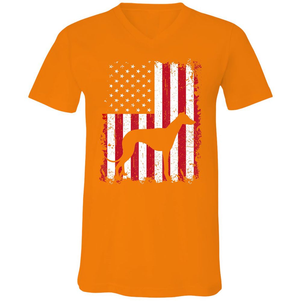 Unisex V-Neck T-Shirt - 1UV9HNRV - Orange - 11