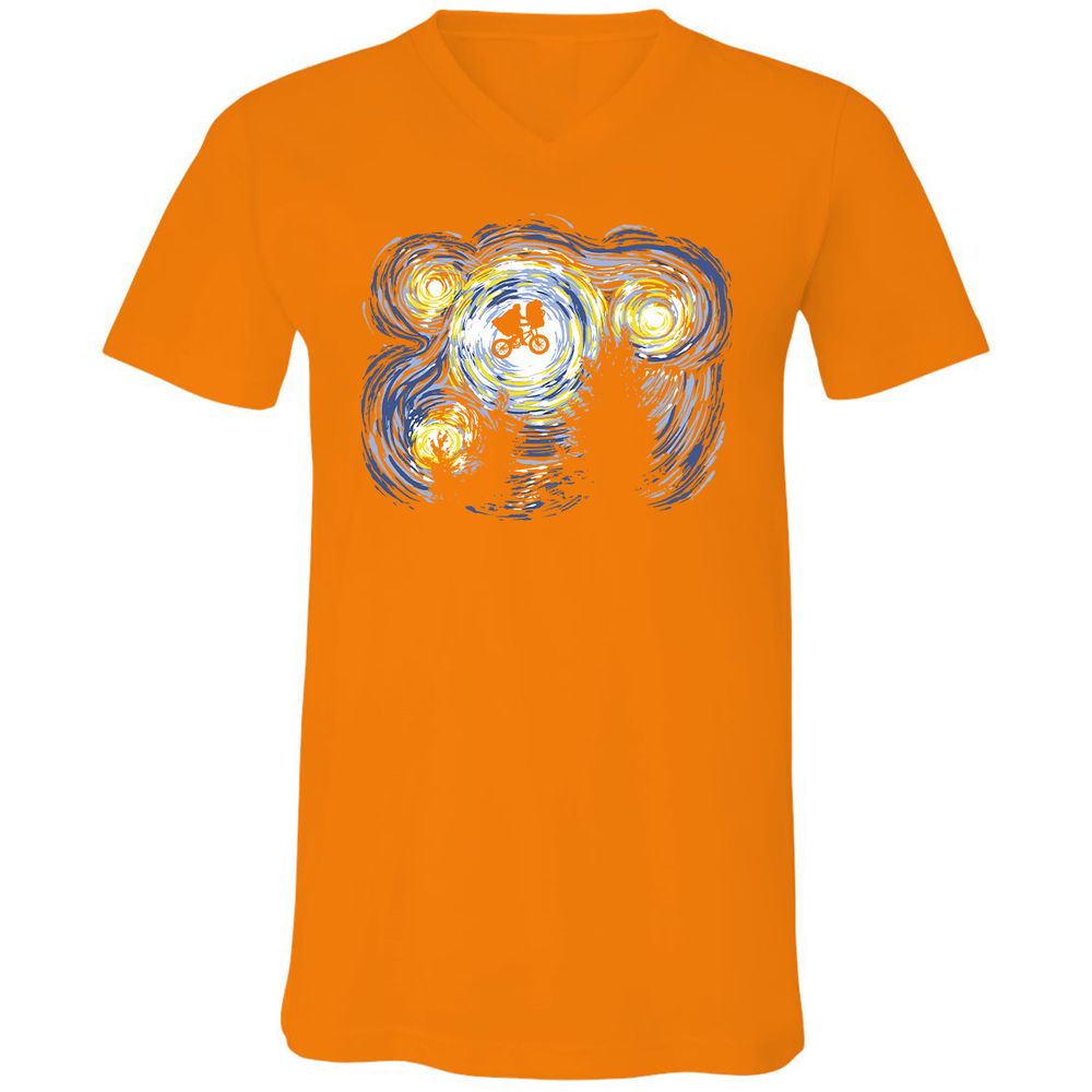 Unisex V-Neck T-Shirt - KNPXQMZB - Orange - 11